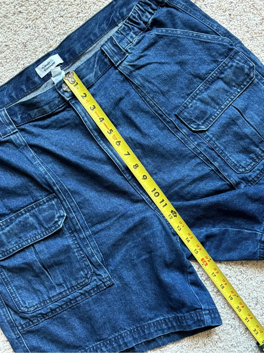 croft & barrow Dark Blue Denim Cargo Shorts men’s 40